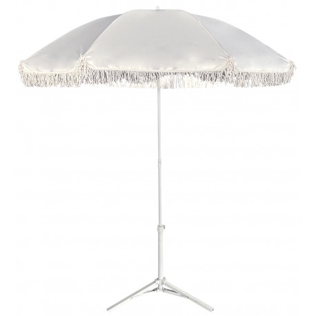15450031 Ομπρέλα Παραλίας ArteLibre BOHERA Λευκό Μέταλλο/Μακραμέ Ύφασμα Φ180x200cm Λευκό