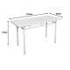 072-000184 Τραπεζαρία Roza pakoworld σετ 5τμχ mdf sonoma με μεταλλικό λευκό πόδι 110x60x75εκ