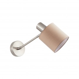 77-8330 SE21-NM-22-SH3 ADEPT WALL LAMP Nickel Matt Wall lamp Brown Shade+