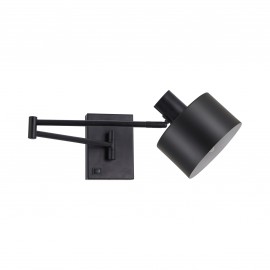 77-8383 SE21-BL-52-MS1 ADEPT WALL LAMP Black Wall Lamp with Switcher and Black Metal Shade+