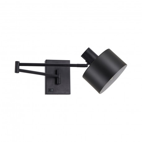 77-8383 SE21-BL-52-MS1 ADEPT WALL LAMP Black Wall Lamp with Switcher and Black Metal Shade+