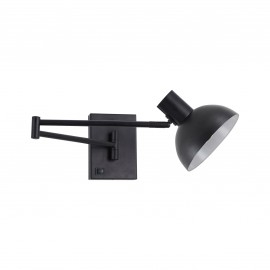 77-8385 SE21-BL-52-MS3 ADEPT WALL LAMP Black Wall Lamp with Switcher and Black Metal Shade+