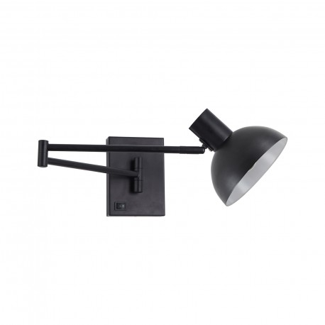 77-8385 SE21-BL-52-MS3 ADEPT WALL LAMP Black Wall Lamp with Switcher and Black Metal Shade+