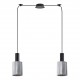 77-8486 SE21-BL-4-BL2-GL1 ADEPT TUBE Black Pendant Smoked Glass+