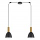 77-8641 SE21-GM-4-BL2-MS2 ADEPT TUBE Gold Matt Pendant Black Metal Shade+