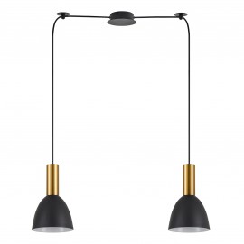 77-8641 SE21-GM-4-BL2-MS2 ADEPT TUBE Gold Matt Pendant Black Metal Shade+