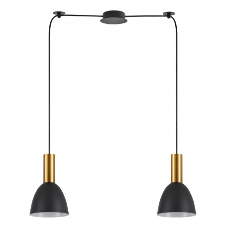 77-8641 SE21-GM-4-BL2-MS2 ADEPT TUBE Gold Matt Pendant Black Metal Shade+