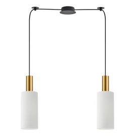 77-8655 SE21-GM-4-BL2-GL3 ADEPT TUBE Gold Matt Pendant White Glass+