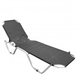 15450002 Ξαπλώστρα Παραλίας ArteLibre ADRENOX Γκρι/Ασημί Αλουμίνιο/Textilene 195x60x30cm Γκρι/Ασημί