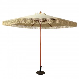 15450013 Ομπρέλα Κήπου ArteLibre KARENA Μπεζ/Φυσικό Ξύλο/Polyester Φ3x2.50m Μπεζ/Φυσικό