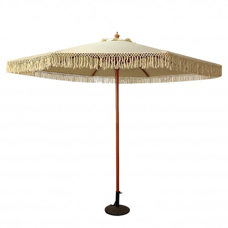 15450013 Ομπρέλα Κήπου ArteLibre KARENA Μπεζ/Φυσικό Ξύλο/Polyester Φ3x2.50m Μπεζ/Φυσικό