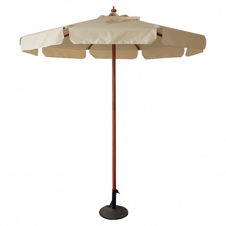 15450021 Ομπρέλα Κήπου ArteLibre LUMERA Μπεζ/Φυσικό Ξύλο/Polyester Φ2.3x2.5m Μπεζ/Φυσικό
