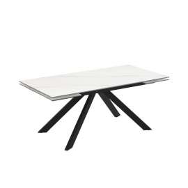 TI-PERLA-10 Επεκτεινόμενο κεραμικό τραπέζι δείπνου PERLA Λευκό μάρμαρο 140+30+30x80x76