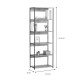 085-000040 Βιβλιοθήκη Kaliano pakoworld oak-μαύρο μέταλλο 59.5x35x176.5εκ