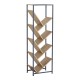 085-000034 Βιβλιοθήκη Orunta pakoworld oak- μαύρο μέταλλο 40x26.5x125εκ