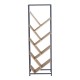 085-000034 Βιβλιοθήκη Orunta pakoworld oak- μαύρο μέταλλο 40x26.5x125εκ