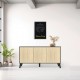 248-000029 Μπουφές Billie pakoworld ανθρακί-sonoma 149x40x77εκ
