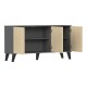 248-000029 Μπουφές Billie pakoworld ανθρακί-sonoma 149x40x77εκ