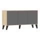 248-000034 Μπουφές Billie pakoworld sonoma-ανθρακί149x40x77εκ