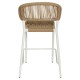 14840125 Σκαμπό Bar ArteLibre CEBU Λευκό/Φυσικό Αλουμίνιο/Rattan 60x60x99cm Φυσικό/Λευκό