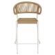 14840125 Σκαμπό Bar ArteLibre CEBU Λευκό/Φυσικό Αλουμίνιο/Rattan 60x60x99cm Φυσικό/Λευκό