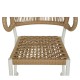 14840125 Σκαμπό Bar ArteLibre CEBU Λευκό/Φυσικό Αλουμίνιο/Rattan 60x60x99cm Φυσικό/Λευκό