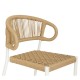 14840125 Σκαμπό Bar ArteLibre CEBU Λευκό/Φυσικό Αλουμίνιο/Rattan 60x60x99cm Φυσικό/Λευκό