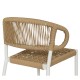 14840125 Σκαμπό Bar ArteLibre CEBU Λευκό/Φυσικό Αλουμίνιο/Rattan 60x60x99cm Φυσικό/Λευκό
