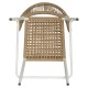 14840125 Σκαμπό Bar ArteLibre CEBU Λευκό/Φυσικό Αλουμίνιο/Rattan 60x60x99cm Φυσικό/Λευκό