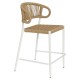 14840125 Σκαμπό Bar ArteLibre CEBU Λευκό/Φυσικό Αλουμίνιο/Rattan 60x60x99cm Φυσικό/Λευκό