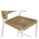 14840125 Σκαμπό Bar ArteLibre CEBU Λευκό/Φυσικό Αλουμίνιο/Rattan 60x60x99cm Φυσικό/Λευκό