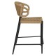 14840126 Σκαμπό Bar ArteLibre CEBU Μαύρο/Φυσικό Αλουμίνιο/Rattan 60x60x99cm Φυσικό/Μαύρο