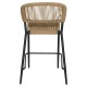14840126 Σκαμπό Bar ArteLibre CEBU Μαύρο/Φυσικό Αλουμίνιο/Rattan 60x60x99cm Φυσικό/Μαύρο