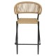14840126 Σκαμπό Bar ArteLibre CEBU Μαύρο/Φυσικό Αλουμίνιο/Rattan 60x60x99cm Φυσικό/Μαύρο