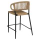 14840126 Σκαμπό Bar ArteLibre CEBU Μαύρο/Φυσικό Αλουμίνιο/Rattan 60x60x99cm Φυσικό/Μαύρο