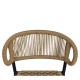 14840126 Σκαμπό Bar ArteLibre CEBU Μαύρο/Φυσικό Αλουμίνιο/Rattan 60x60x99cm Φυσικό/Μαύρο
