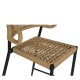 14840126 Σκαμπό Bar ArteLibre CEBU Μαύρο/Φυσικό Αλουμίνιο/Rattan 60x60x99cm Φυσικό/Μαύρο
