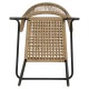 14840126 Σκαμπό Bar ArteLibre CEBU Μαύρο/Φυσικό Αλουμίνιο/Rattan 60x60x99cm Φυσικό/Μαύρο