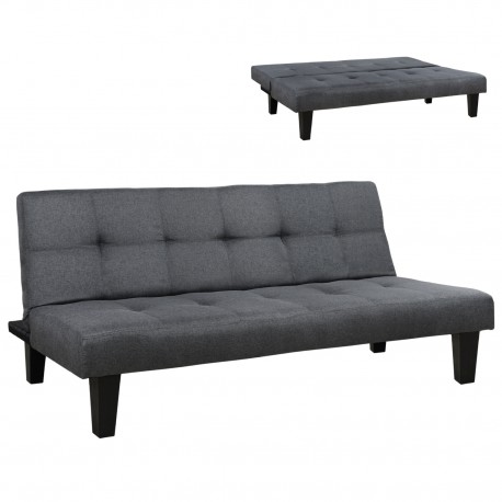 ΚΑΝΑΠΕΣ ΚΡΕΒΑΤΙ HM3000.02 ΜΕ ΥΦΑΣΜΑ ΓΚΡΙ-ΑΝΘΡΑΚΙ 180x82.5x78Υ εκ.