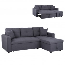 ΚΑΝΑΠΕΣ ΓΩΝΙΑ ΚΡΕΒΑΤΙ WAYNE 224x147x85Υεκ. HM3028.11 ΓΚΡΙ ΥΦΑΣΜΑ