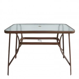 14450028 Τραπέζι Μεταλλικό ArteLibre SUN Καφέ 120x70x70cm Καφέ
