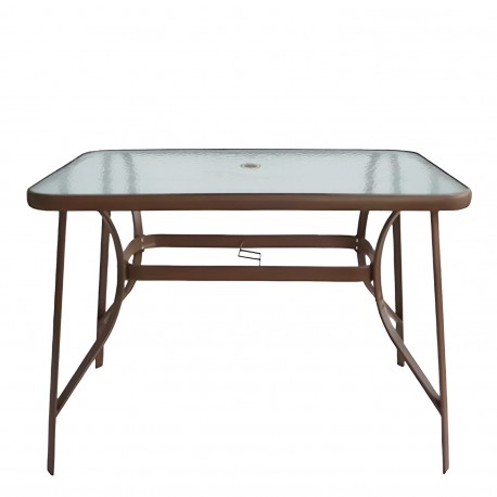 14450028 Τραπέζι Μεταλλικό ArteLibre SUN Καφέ 120x70x70cm Καφέ