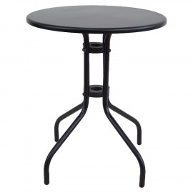 14450076 Τραπέζι Κήπου ArteLibre SOLIS Μαύρο Μέταλλο Φ60x70cm Μαύρο