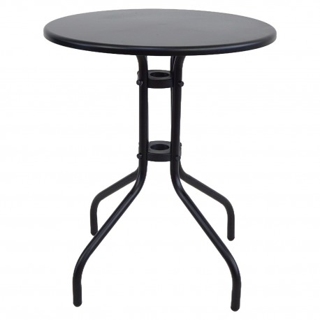 14450076 Τραπέζι Κήπου ArteLibre SOLIS Μαύρο Μέταλλο Φ60x70cm Μαύρο