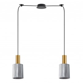 77-8577 SE21-GM-4-BL2-GL1 ADEPT TUBE Gold Matt Pendant Smoked Glass+