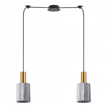 77-8577 SE21-GM-4-BL2-GL1 ADEPT TUBE Gold Matt Pendant Smoked Glass+
