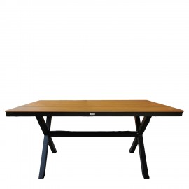 14840142 Τραπέζι Κήπου ArteLibre COMINO Καρυδί/Ανθρακί Αλουμίνιο/Polywood 150x90x74cm Καφέ/Μαύρο