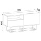 14410051 Έπιπλο Τηλεόρασης ArteLibre Ios Φυσικό 120x37x46cm Φυσικό