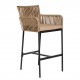 14840016 Σκαμπό ArteLibre KINTAMPO Μπεζ/Μαύρο Αλουμίνιο/Rattan 55x58x108cm Μπεζ/Μαύρο