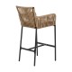14840016 Σκαμπό ArteLibre KINTAMPO Μπεζ/Μαύρο Αλουμίνιο/Rattan 55x58x108cm Μπεζ/Μαύρο